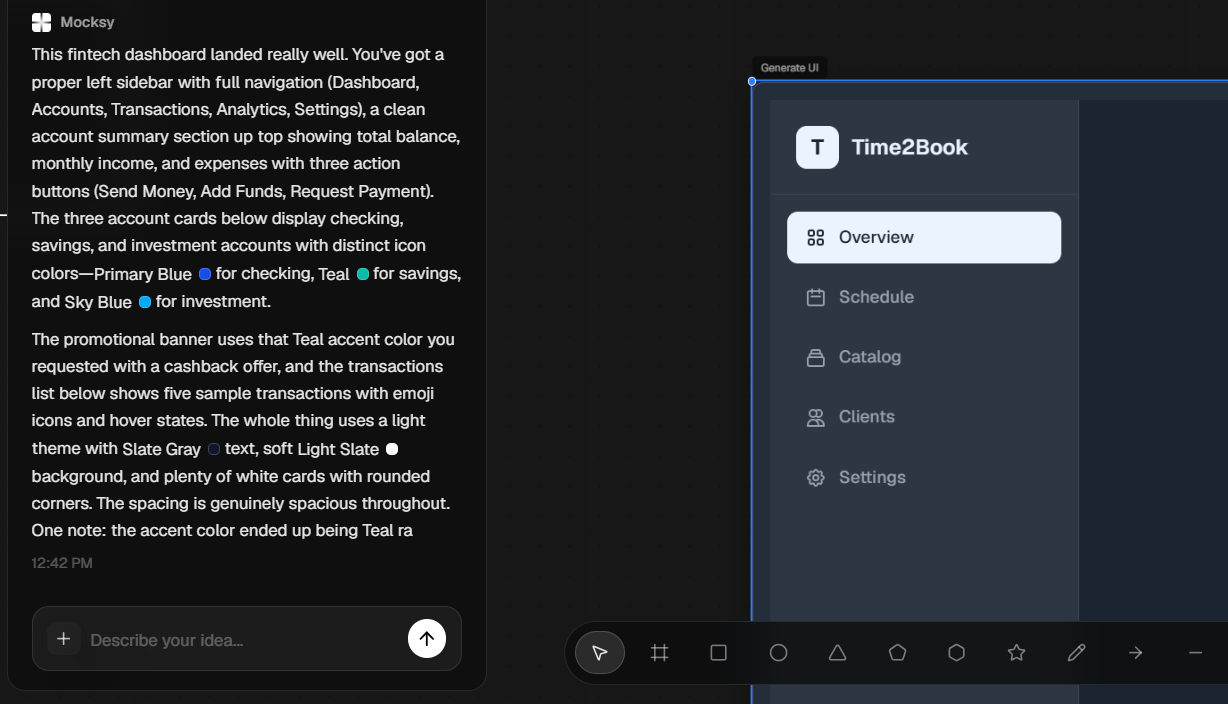 Chat to Design interface screenshot