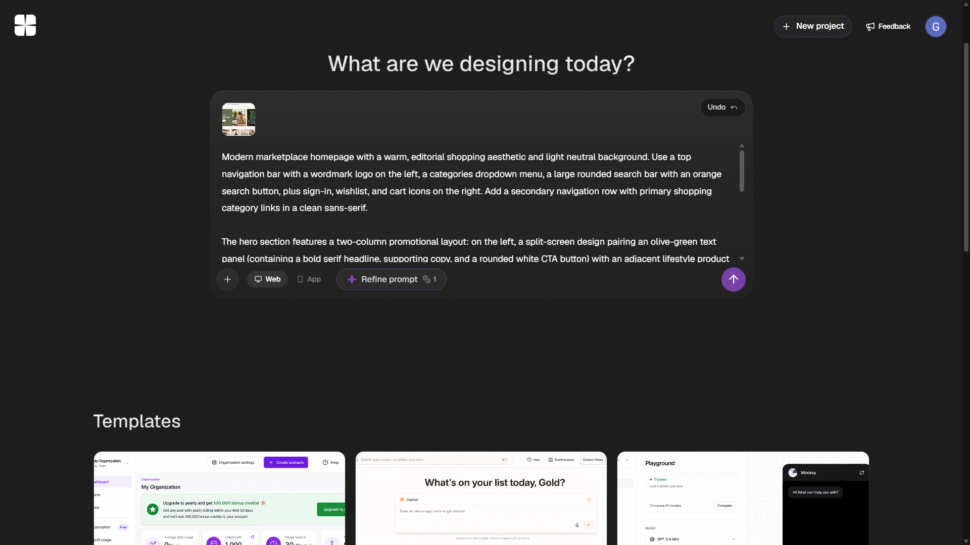 Mocksy dashboard