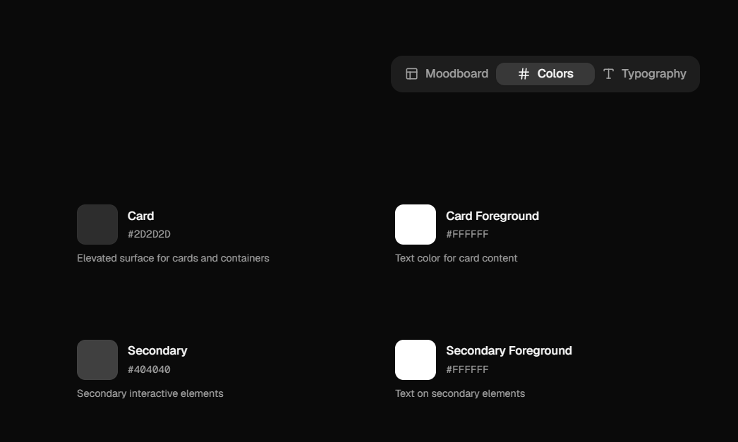 Style Guide interface screenshot